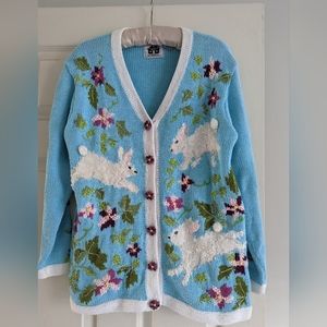 Vintage bunny cardigan sweater